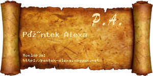 Péntek Alexa névjegykártya